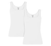 BestSale247 Confezione da 2 canottiere da donna in morbido tessuto di bambù, Confezione da 2/bianco, L-XL
