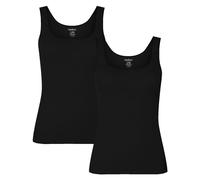 BestSale247 Confezione da 2 canottiere da donna in morbido tessuto di bambù, Confezione da 2 pezzi, colore nero, L-XL