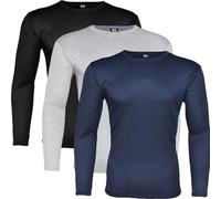 BestSale247 Intimo termico da uomo, confezione da 2 pezzi, con interno in pile caldo, invernale, biancheria intima da sci, cotone, Confezione da 3 pezzi, nero, grigio, blu marino, XXL