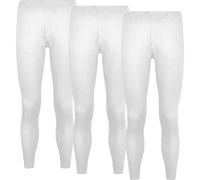 BestSale247 Long Johns, biancheria intima termica da uomo, in cotone, confezione da 3 pezzi, Confezione da 3/bianco, L