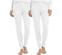 BestSale247 Mutande termiche lunghe da donna e ragazza, confezione da 2 pezzi, 2 x bianco, L