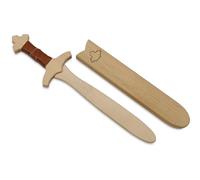 BestSaller 1021 Set di pugnali King Edward con custodia in legno e supporto per cintura, ca. 40 cm, avvolgimento marrone, 2 pezzi (1 set)