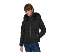 Bestseller A/S Onlnewcamilla Hood Jacket CC Otw Giacca, Black/Detail:Black Fur, M Donna