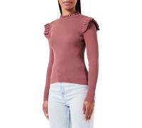 Bestseller A/S Onlsia Sally Ruffle LS Maglione Knt Noos, Rose Brown, S Donna