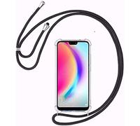 BestST Cover con Cordino per Xiaomi Redmi Note 9/Redmi 10X 4G Custodia con Collana,Leggero Soft Angoli Rinforzati Bumper con Laccio Tracolla,Elegante Necklace Case,Nero