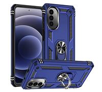BestST Cover per Motorola Moto G82/Moto G52,+ Vetro Temperato, Custodia Antiurto Armor Cover a 360°Girevole Ring Hybrid Bumper TPU Case Grado Militare Protettiva Shell,Blu