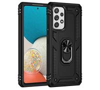 BestST Cover per Samsung Galaxy A53 5G(2022),+ Vetro Temperato, Custodia Antiurto Armor Cover a 360°Girevole Ring Hybrid Bumper TPU Case Grado Militare Protettiva Shell,Nero