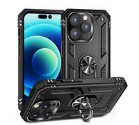 BestST Custodia compatibile con Apple iPhone 14 Pro Max 6,7 pollici, protezione schermo robusta, resistente agli urti e agli urti, con anello di supporto, nero