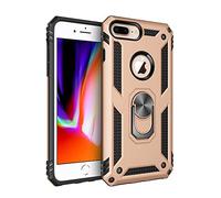 BestST Custodia Compatibile con iPhone 6 Plus/7 Plus/8 Plus Heavy Duty Custodia 2 in 1 Hybrid Armor Hard Custodia Cover with Kickstand Anello Corpo Ibrido Robusto 360 Gradi di Rotazione, Oro