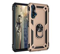 BestST Custodia per Huawei Honor 20/Nova 5T Heavy Duty Custodia 2 in 1 Hybrid Armor Hard Custodia Cover with Kickstand Anello [Antiurto] Corpo Ibrido Robusto 360 Gradi di Rotazione,Oro
