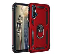BestST Custodia per Huawei Honor 20/per Huawei Nova 5T Case Cover, 360° Girevole Regolabile Ring Armor Bumper TPU Case Magnetica Supporto Smartphone Silicone Custodie Heavy Duty Antiurto, Rosso