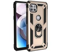 BestST Custodia per Motorola Moto G 5G/One 5G Ace Cover, + Vetro Temperato, Cover per Motorola Moto G 5G/One 5G Ace, Heavy Duty Custodia 2 in 1 Hybrid Armor Hard Cover Case,Oro