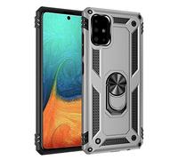 BestST Custodia per Samsung Galaxy A71 5G Custodia Cover Case Armor Resistente alle Cadute Armatura dell'impatto Robusta Custodia Kickstand Shockproof Protective Case Cover per Samsung A71 5G,Argento