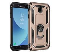 BestST Custodia per Samsung Galaxy J7 2017/J730 Heavy Duty Custodia 2 in 1 Hybrid Armor Hard Custodia Cover with Kickstand Anello [Antiurto] Corpo Ibrido Robusto 360 Gradi di Rotazione,Oro