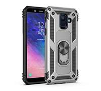 BestST Custodia per Samsung Galaxy J8 2018 Custodia Cover Case Armor Resistente alle Cadute Armatura dell'impatto Robusta Custodia Kickstand Shockproof Protective Case Cover,Argento