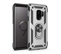 BestST Custodia per Samsung Galaxy S9+ Plus Custodia Cover Case Armor Resistente alle Cadute Armatura dell'impatto Robusta Custodia Kickstand Shockproof Protective Case Cover,Argento