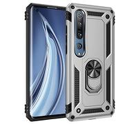BestST Custodia per Xiaomi Mi 10 /per Xiaomi Mi 10 PRO Cover Case Armor Resistente alle Cadute Armatura dell'impatto Robusta Custodia Kickstand Shockproof Protective Case Cover,Argento