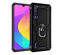 BestST Custodia per Xiaomi Mi 9 Lite/Mi A3 Lite/Mi CC9 Case Cover Armor Custodia Protettiva Rigida Dual Layer Armatura Resistente agli Urti con cavalletto, Robusto Hybrid Deluxe Special Edition,Nero