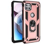 BestST Custodia protettiva per Motorola Moto G 5G/One 5G Ace + pellicola protettiva per schermo per Moto G 5G/One 5G Ace - Supporto girevole a 360° - Oro rosa