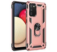 BestST Custodia protettiva per Samsung Galaxy A02S + pellicola protettiva per Samsung A02S, girevole a 360°, colore: rosa dorato
