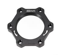Besttoolifes Adattatore per flangia del freno a disco in lega di alluminio, per biciclette con mozzo filettato, compatibile con sistema, parte da ciclismo leggera da 44/48 mm (48 mm, nero)