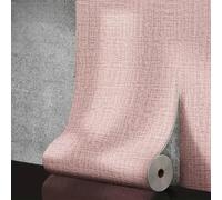 Besttoolifes Adesivo da parete in schiuma 3D per la decorazione della casa, impermeabile e in lino, rotolo di carta da parati 50 cm x 10 m, compatibile con soggiorno, camera da letto, cucina (rosa)