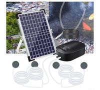 Besttoolifes Aeratore solare per laghetto da 10 W, 10 V, con batteria da 4400 mAh e 3 modalità, kit di ossigeno per laghetto da giardino, con 4 pietre d'aria, supporto per la vita acquatica