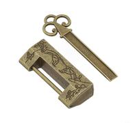 Besttoolifes Antico lucchetto in lega di zinco per cassetti di valigie in legno, serratura in stile cinese retrò con chiave, meccanismo di chiusura della porta finitura bronzo