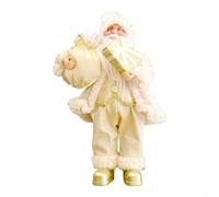 Besttoolifes Bambola natalizia di Babbo Natale in piedi, statuetta decorativa con zaino giocoso, ornamento festivo per interni ed esterni, per caminetto, tavolo o festa (regali per il suocero)