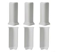 Besttoolifes Blocchi Angolari per Battezzata 10 cm di Altezza, 3 Angoli Interni + 3 Angoli Esterni - Connettore tra la Base a Incasso e la Base della Parete in Gomma (Bianco Lucido)