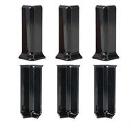 Besttoolifes Blocchi Angolo per Batticape Altezza 7,6 cm, 3 Angoli Interni + 3 Angoli Esterni - Connettore tra la Base a Incasso, la Base da Parete in Gomma e il Profilato (Nero Lucido)