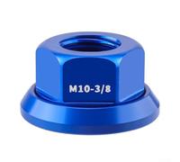 Besttoolifes Blu, 2 pezzi in lega di alluminio per dadi mozzo bici M10 × 3/8 per biciclette pieghevoli e fisse - 7075 per lavorazione CNC, leggero e resistente con rondelle incluse