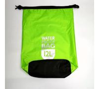 Besttoolifes Borsa impermeabile in poliestere da 6 l/12 l, 210 t, chiusura a rotolo, per kayak, canoa, rafting, canottaggio, nuoto, resistente agli strappi, con contenitore (verde, 12 L)