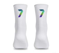 Besttoolifes Calzini da ciclismo da uomo, in nylon traspirante, per attività all'aria aperta, con filato elastico, per tutte le stagioni, traspiranti, per sport, corsa, escursionismo, da donna (bianco