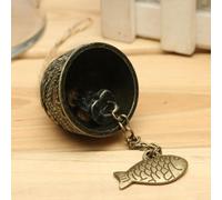 Besttoolifes Campanello a vento in lega di zinco con pesce drago, Feng Shui con design etnico Lijiang, simbolo di buon auspicio e tono profondo risonante, corda di canapa fatta a mano (drago)