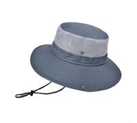 Besttoolifes Cappello alla pescatora per esterni, protezione dai raggi UV, tesa larga, UPF 50+, cappello da pesca con sottogola regolabile, design pieghevole leggero e traspirante per (grigio scuro)