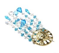 Besttoolifes Carillon a vento colorato per cristallo - Decorazione da appendere per giardino e patio, illuminato dal sole per spazi esterni, vetro fatto a mano, 21 cm (blu)