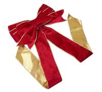 Besttoolifes Ciondolo natalizio in flanella con fiocco e nodo, 27 x 60 cm, decorazione natalizia per casa, vetrine, matrimoni, feste, rosso, verde, blu, bordeaux