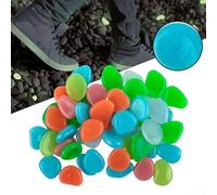 Besttoolifes Confezione da 50 pietre luminose da giardino - ciottoli fosforescenti per sentieri esterni, acquari, piante in vaso e decorazione per patio, e (misto)