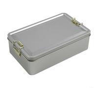 Besttoolifes Contenitore rettangolare in metallo con fibbia sicura per tè e biscotti, organizer decorativo per la casa, disponibile nelle taglie S, M, L (L)
