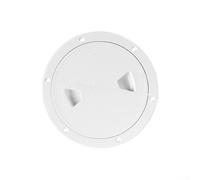 Besttoolifes Copertura rotonda per porta di accesso al ponte della barca, 10,2 cm, con design a scatto, guarnizione in gomma, materiale ABS di grado marino, per yacht, bianco e nero (15,2 cm, bianco)