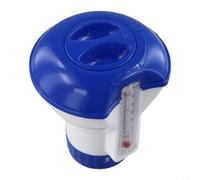 Besttoolifes Dispenser di cloro galleggiante per piscine interrate e fuori terra, spa e vasche idromassaggio, supporto per tablet con termometro integrato (°F/°C), compatibile con tablet da 1,5", in