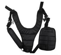 Besttoolifes Doppia tracolla per decespugliatore, con morbida imbottitura in nylon regolabile per decespugliatore, decespugliatore, sega a spazzola e utensili elettrici da giardino pesanti, nero