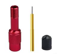 Besttoolifes - Estensione valvola per bicicletta, 45 mm, per Presta e adattatore per camera d'aria regolabile per mountain bike, forcella e pompa ad aria, accessorio (rosso)