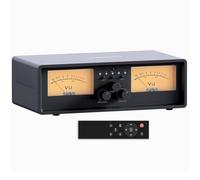 Besttoolifes ET30 - Commutatore per altoparlanti, 2 in 2 uscite, con doppio VU Meter analogico, selettore per altoparlanti HiFi in metallo retrò, jack a banana, per