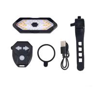 Besttoolifes Fanale posteriore per bicicletta, ultra luminoso, impermeabile, con indicatori di direzione, 120 lumen, 5 modalità di illuminazione, 900 mAh, per ciclismo notturno e in tutte le