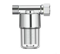 Besttoolifes Filtro acqua sedimenti in ottone ad alto flusso con cartuccia a rete in acciaio inox per lavatrice, riscaldatore, giardino e camper, connessioni 1/2 NPT e 3/4 GHT (galvanizzazione)