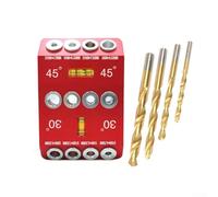 Besttoolifes Guida per fori in lega di alluminio con angoli di 30°, 45°, 90° e fori da 3/16", 1/4", 5/16", 3/8", per ringhiere di cavi angolati o dritti e progetti di lavorazione del legno (D)