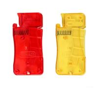 Besttoolifes Infila aghi automatico per aghi sottili e fili sottili, strumento di introduzione del filo rapido per cucire a mano, dispositivo di aiuto per cucire con corpo in acrilico, rosso/giallo