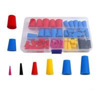 Besttoolifes Kit assortito di 100 pezzi in gomma siliconica ad alta temperatura, kit di sistema di mascheratura, perfetto per verniciatura a polvere, verniciatura, anodizzazione, placcatura,